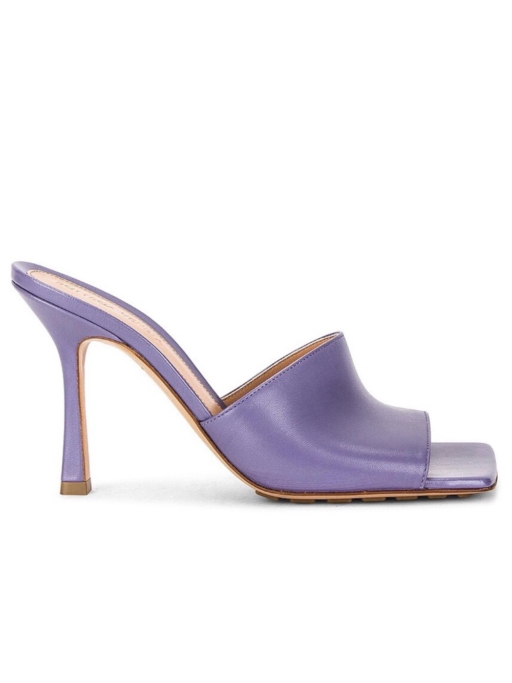 BOTTEGA VENETA 
Lambskin Stretch Mule Sandals 36.5 Lavender